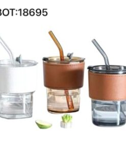Glass Cup With Straw