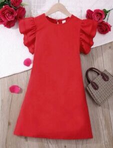 Girl's Red Dress Short Sleeve