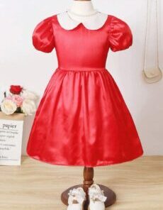 Girl's Red Dress Short Sleeve
