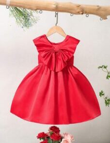 Girl's Red Dress Without Sleeve
