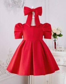 Girl's Red Dress Short Sleeve
