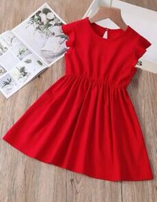 Girl's Red Dress Short Sleeve